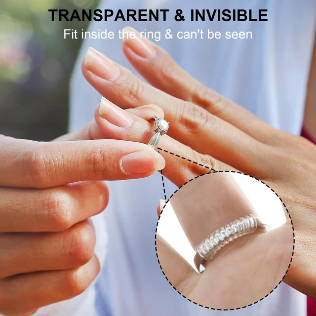 Alt view image 6 of 7 - Ring Sizer Adjuster for Loose Rings Silicone Ring Size Adjuster Invisible Ring Adjuster for Women and Men - 6 Pcs