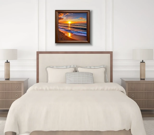 Alt view image 4 of 7 - 5D Diamond Painting Kits for Adults,Sunset Landscape Beach Diamond Art Kits | Full Drill Round Gem Art Paint by Diamonds Dots Crafts Kits for Home Wall Decor 13.7x13.7inch