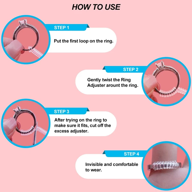 Alt view image 5 of 6 - Ring Size Adjusters -18 Pcs Ring Sizer, Ring Spacers 3 Sizes for Different Band Widths, Invisible Ring Adjuster for Women and Men