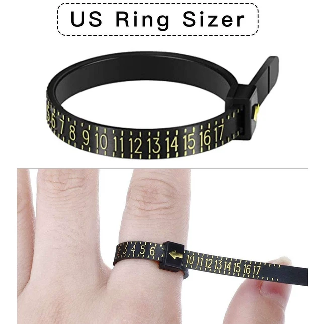 Alt view image 4 of 4 - Ring Sizer Measuring Set Reusable Finger Size Gauge Measure Tool Jewelry Sizing Tools 1-17 USA Rings Size