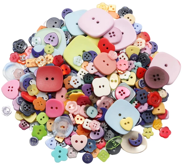 Main image of 300pcs Pcs Strange Shape Resion Buttons for Crafts, 4 Holes Assorted Sizes Resin Buttons, for Crafting, Arts, DIY, Decoration, Sewing (Strange Shape)