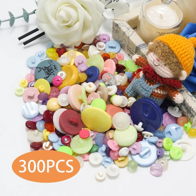 Alt view image 2 of 7 - About 300 Pcs Mushroom Resion Buttons for Crafts, 4 Holes Assorted Sizes Resin Buttons, for Crafting, Arts, DIY, Decoration, Sewing (Mushroom)