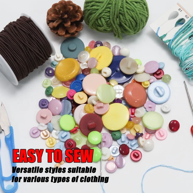 Alt view image 6 of 7 - About 300 Pcs Mushroom Resion Buttons for Crafts, 4 Holes Assorted Sizes Resin Buttons, for Crafting, Arts, DIY, Decoration, Sewing (Mushroom)