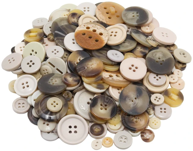 Main image of About 300 Pcs Patterned Resion Buttons for Crafts, 4 Holes Assorted Sizes Resin Buttons, for Crafting, Arts, DIY, Decoration, Sewing (Patterned)