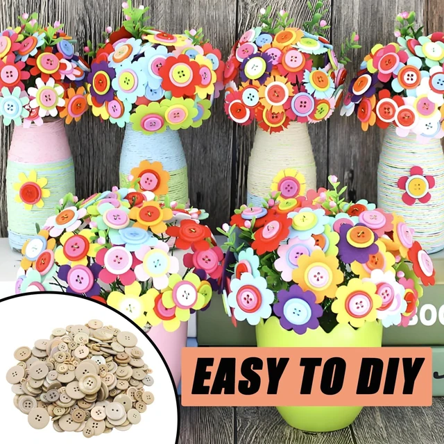 Alt view image 3 of 7 - 500-600 Pcs Beige Resion Buttons for Crafts, 4 Holes Assorted Sizes Resin Buttons, for Crafting, Arts, DIY, Decoration, Sewing (Beige)