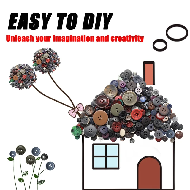 Alt view image 3 of 7 - 500-600 Pcs Multicolor Resion Buttons for Crafts, 4 Holes Assorted Sizes Resin Buttons, for Crafting, Arts, DIY, Decoration, Sewing (Multicolor)