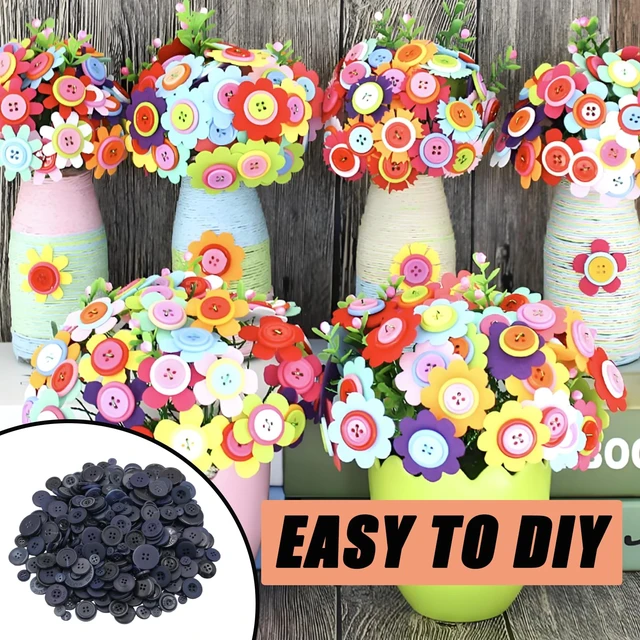 Alt view image 3 of 7 - 500-600 Pcs Navy Blue Resion Buttons for Crafts, 4 Holes Assorted Sizes Resin Buttons, for Crafting, Arts, DIY, Decoration, Sewing (Navy Blue)