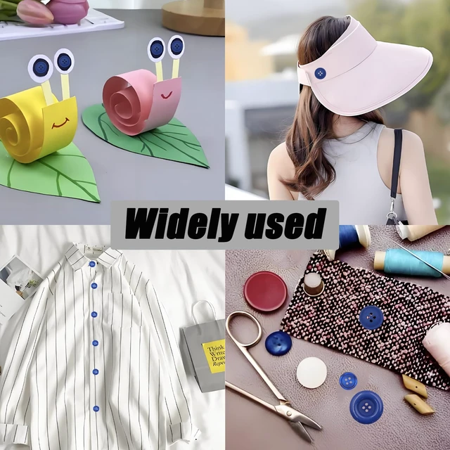 Alt view image 7 of 7 - 500-600 Pcs Blue Resion Buttons for Crafts, 4 Holes Assorted Sizes Resin Buttons, for Crafting, Arts, DIY, Decoration, Sewing (Dark Blue 1)