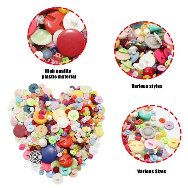 Alt view image 4 of 7 - 500-600 Pcs Mushroom Resion Buttons for Crafts, 4 Holes Assorted Sizes Resin Buttons, for Crafting, Arts, DIY, Decoration, Sewing (Mushroom)