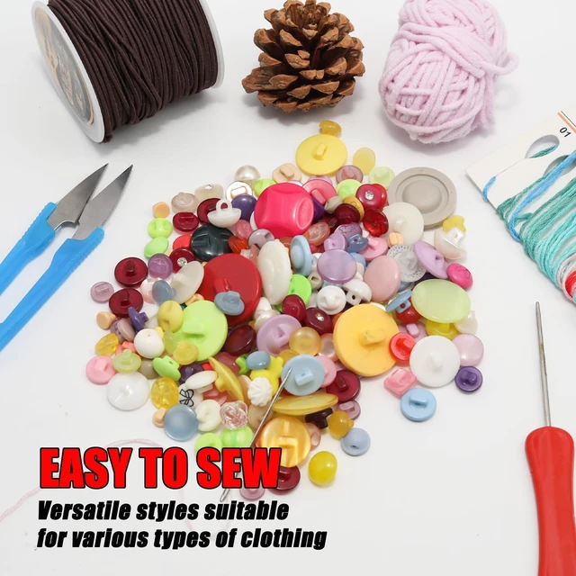 Alt view image 6 of 7 - 500-600 Pcs Mushroom Resion Buttons for Crafts, 4 Holes Assorted Sizes Resin Buttons, for Crafting, Arts, DIY, Decoration, Sewing (Mushroom)