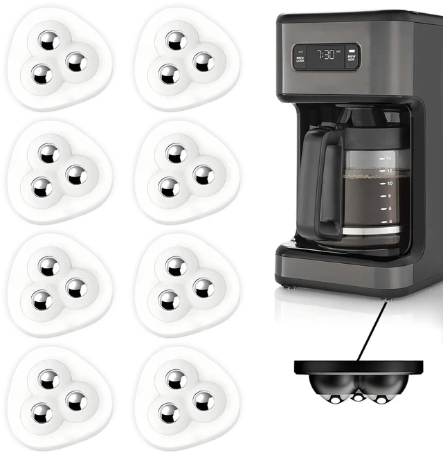 Main image of Appliance Slider, 8 Pack Self Adhesive Mini Caster Wheels, Appliance Rollers, 360° Swivel Universal Rollers, Appliance Sliders for Kitchen Appliances (White)