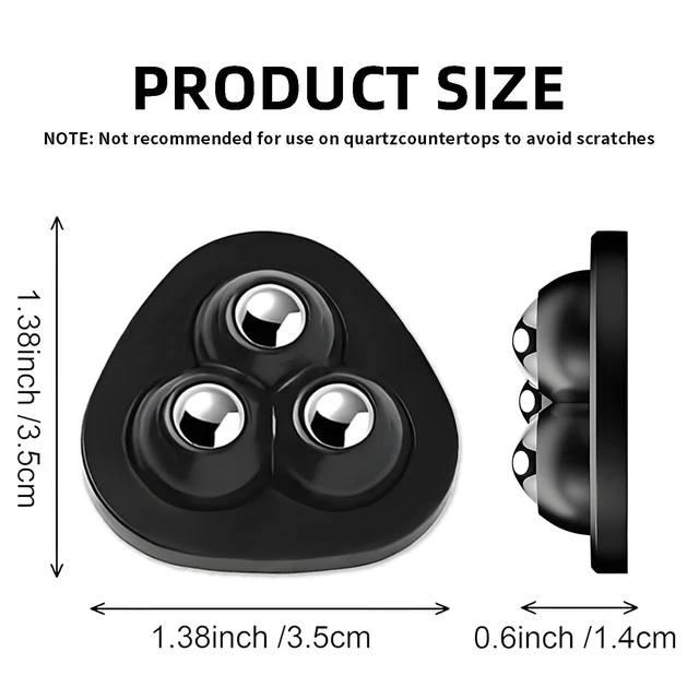 Alt view image 3 of 7 - Appliance Slider, 8 Pack Self Adhesive Mini Caster Wheels, Appliance Rollers, 360° Swivel Universal Rollers, Appliance Sliders for Kitchen Appliances (White)
