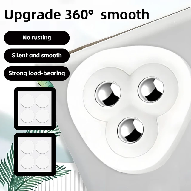 Alt view image 4 of 7 - Appliance Slider, 8 Pack Self Adhesive Mini Caster Wheels, Appliance Rollers, 360° Swivel Universal Rollers, Appliance Sliders for Kitchen Appliances (White)