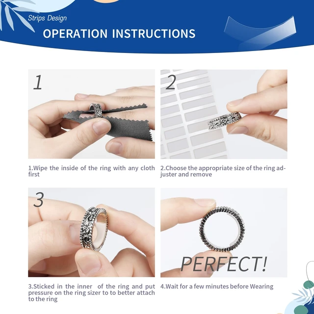 Alt view image 5 of 6 - Invisible Ring Size Adjuster for Loose Rings,6 Sheets-234 Pcs Transparent Ring Size Reducer Tightener,Fitter for Wide Rings,Multiple sizers for Man and Woman