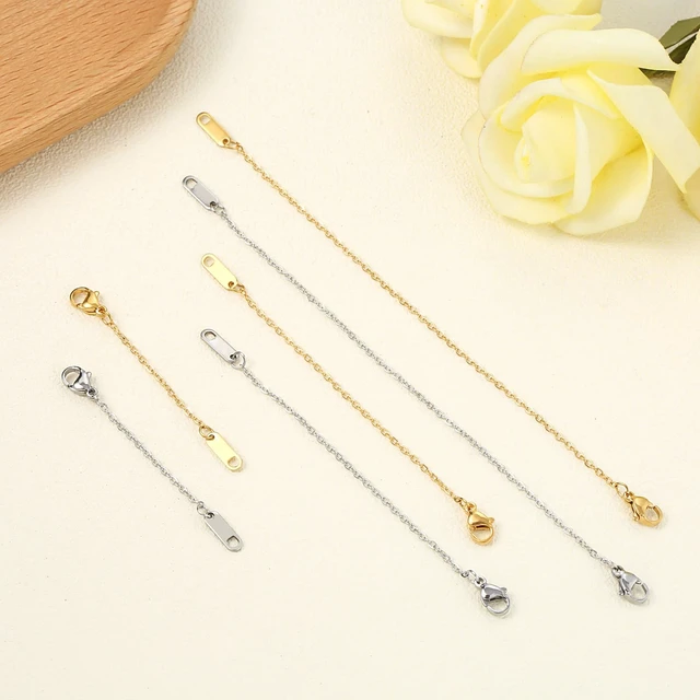 Alt view image 6 of 6 - 6 Pcs Gold and Silver Plated Necklace Extenders for Necklaces, 2", 4", 6" Delicate Necklace Extender Chain Set for Women Jewelry Making