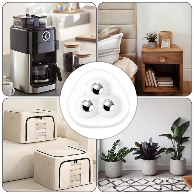 Alt view image 7 of 7 - Appliance Slider, 8 Pack Self Adhesive Mini Caster Wheels, Appliance Rollers, 360° Swivel Universal Rollers, Appliance Sliders for Kitchen Appliances (White)