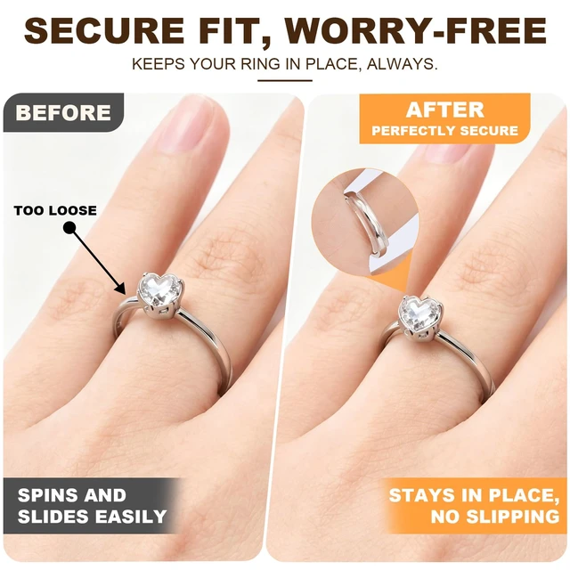 Alt view image 2 of 7 - Ring Sizers for Loose Rings Size Adjuster Silicone for Women Men 14 Pack | Invisible Ring Guards Spacer Tightener Resizer Fitter , Make Rings Smaller Without Resizing Thick Band