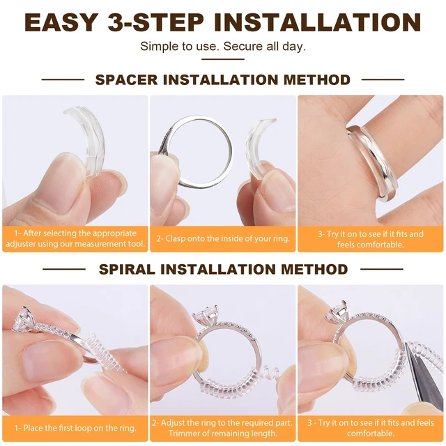 Alt view image 4 of 7 - Ring Sizers for Loose Rings Size Adjuster Silicone for Women Men 14 Pack | Invisible Ring Guards Spacer Tightener Resizer Fitter , Make Rings Smaller Without Resizing Thick Band