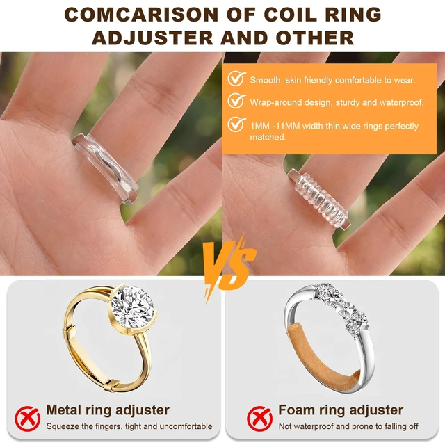 Alt view image 7 of 7 - Ring Sizers for Loose Rings Size Adjuster Silicone for Women Men 14 Pack | Invisible Ring Guards Spacer Tightener Resizer Fitter , Make Rings Smaller Without Resizing Thick Band