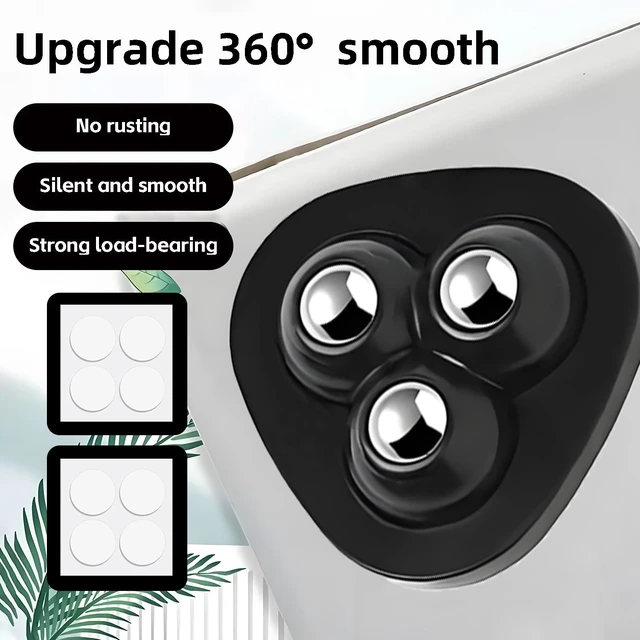 Alt view image 3 of 7 - Appliance Slider, 8 Pack Self Adhesive Mini Caster Wheels, Appliance Rollers, 360° Swivel Universal Rollers, Appliance Sliders for Kitchen Appliances, for Coffee Maker, Countertop, Storage Box