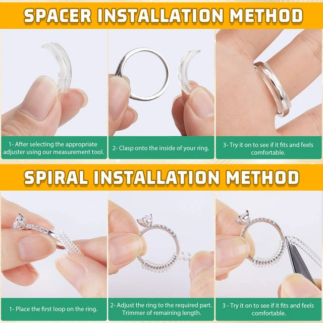 Alt view image 5 of 7 - Ring Sizers for Loose Rings Size Adjuster Silicone Invisible 14 Pack | Ring Guards Spacer Tightener Resizer Fitter for Women Men, Make Rings Smaller Without Resizing Thick Band