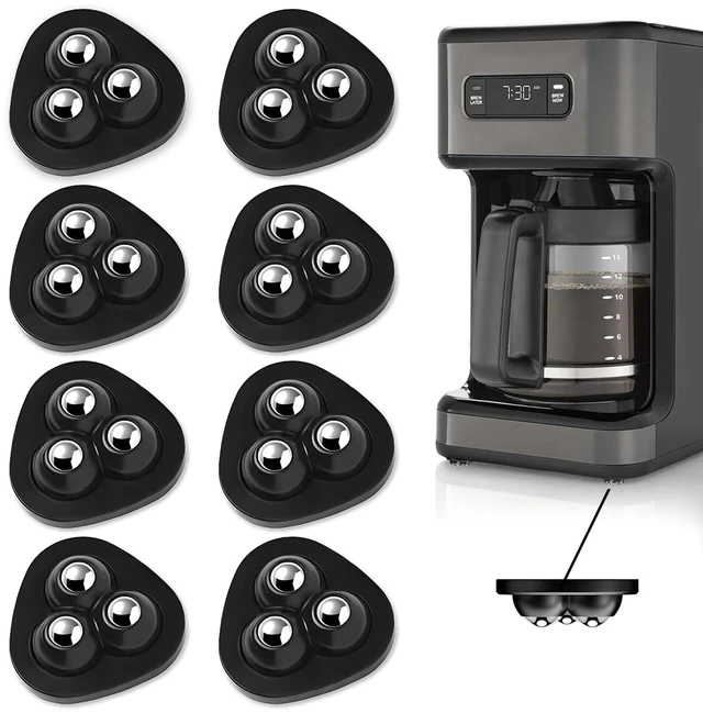 Main image of Appliance Slider, 8 Pack Self Adhesive Mini Caster Wheels, Appliance Rollers, 360° Swivel Universal Rollers, Appliance Sliders for Kitchen Appliances, for Coffee Maker, Countertop, Storage Box
