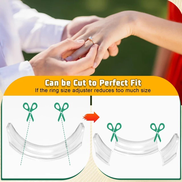 Alt view image 6 of 7 - Ring Sizers for Loose Rings Size Adjuster Silicone Invisible 14 Pack | Ring Guards Spacer Tightener Resizer Fitter for Women Men, Make Rings Smaller Without Resizing Thick Band