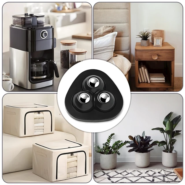 Alt view image 6 of 7 - Appliance Slider, 8 Pack Self Adhesive Mini Caster Wheels, Appliance Rollers, 360° Swivel Universal Rollers, Appliance Sliders for Kitchen Appliances, for Coffee Maker, Countertop, Storage Box