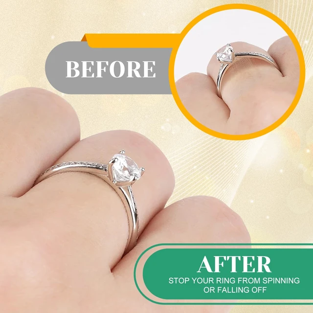 Alt view image 7 of 7 - Ring Sizers for Loose Rings Size Adjuster Silicone Invisible 14 Pack | Ring Guards Spacer Tightener Resizer Fitter for Women Men, Make Rings Smaller Without Resizing Thick Band