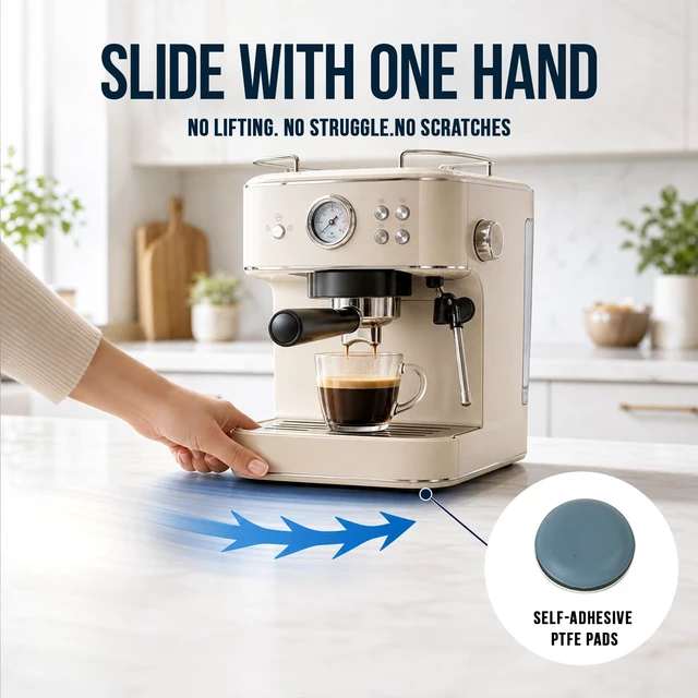 Alt view image 3 of 7 - Small Appliance Sliders for Countertop, 16 PCS Kitchen Sliders | Self-Adhesive PTFE Slider Pads, Kitchen Appliance Slider Fit Stand Mixer, Coffee Maker, Air Fryer, Blender