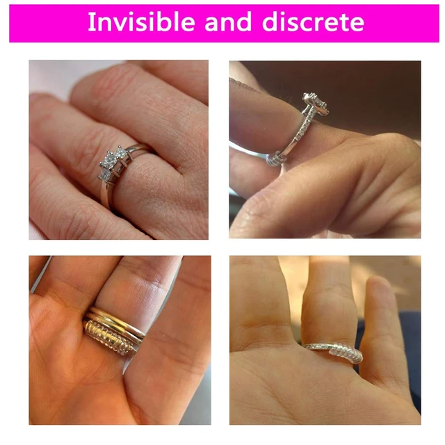 Alt view image 5 of 7 - Ring Sizers for Loose Rings Size Adjuster Silicone Invisible 12PCS | Ring Guards Spacer Tightener Resizer Fitter for Women Men, Make Smaller Without Resizing Thick Band (Clear)