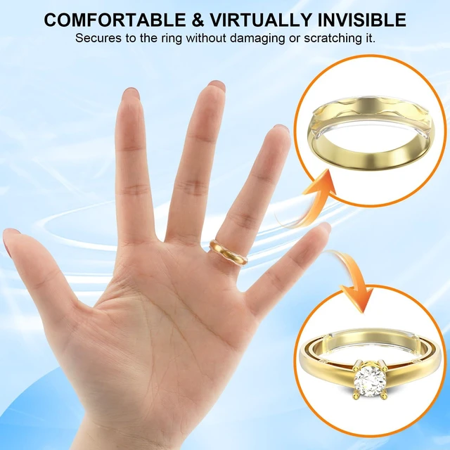 Alt view image 2 of 7 - Ring Guards for Loose Rings, 6 Pack Invisible Ring Size Adjuster | Reduces Size by 0.5-1, Stop Spin and Slip, Invisible Design for Women and Men, 2 Styles Insert and Spiral