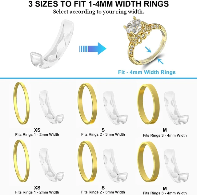 Alt view image 5 of 7 - Ring Guards for Loose Rings, 6 Pack Invisible Ring Size Adjuster | Reduces Size by 0.5-1, Stop Spin and Slip, Invisible Design for Women and Men, 2 Styles Insert and Spiral