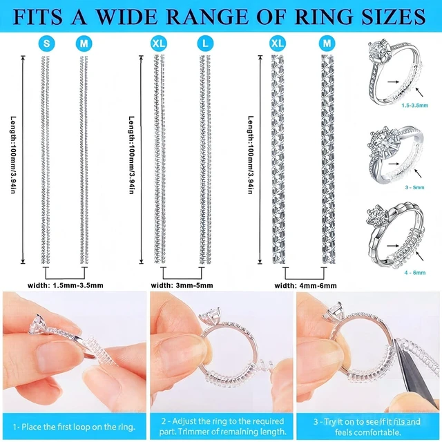 Alt view image 7 of 7 - Ring Guards for Loose Rings, 6 Pack Invisible Ring Size Adjuster | Reduces Size by 0.5-1, Stop Spin and Slip, Invisible Design for Women and Men, 2 Styles Insert and Spiral