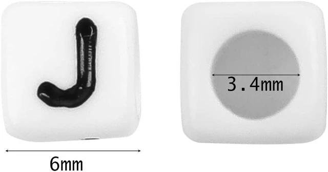 Alt view image 2 of 7 - 1440pcs Acrylic Letter Beads White Cube Sorted Alphabet Bead | Sorted Alphabet Beads a-Z, White Cube Acrylic Beads, Large Hole, Jewelry Making, Bracelets Necklaces Key Chains DIY Crafts