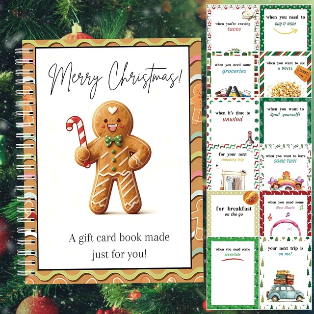 Main image of Christmas Gift Card Book - Surprises on Every Page, DIY Spiral-Bound Merry Christmas College Survival Kit, Greeting Card Book for Students & Graduation Gifts (S10)