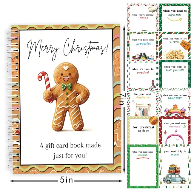 Alt view image 3 of 7 - Christmas Gift Card Book - Surprises on Every Page, DIY Spiral-Bound Merry Christmas College Survival Kit, Greeting Card Book for Students & Graduation Gifts (S10)