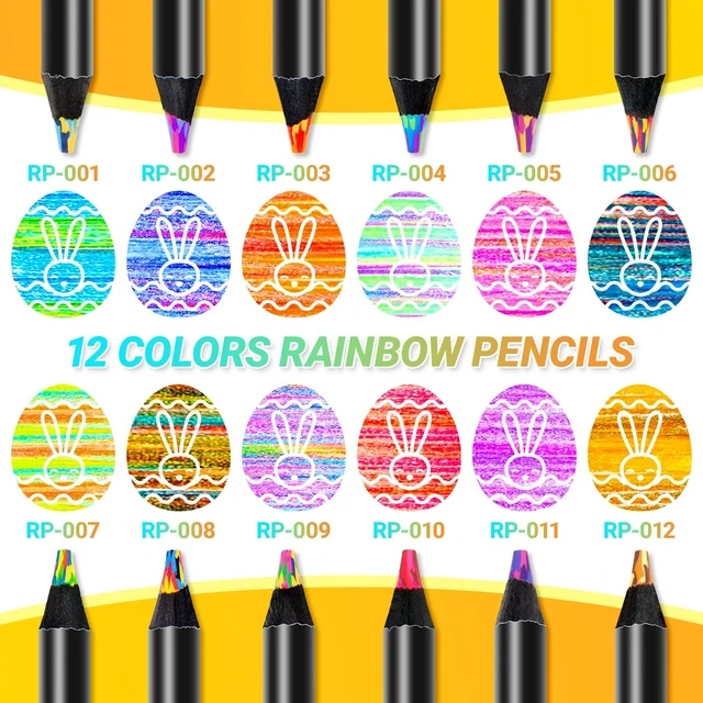 Alt view image 3 of 6 - Stocking Stuffers, Art Supplies, 12 Rainbow Colored Pencils | Teen Girl Gifts Trendy Stuff, Stocking Stuffers for Kids, Arts and Crafts for Kids Ages 8-12, Gifts for 5-12 Year Old Girl