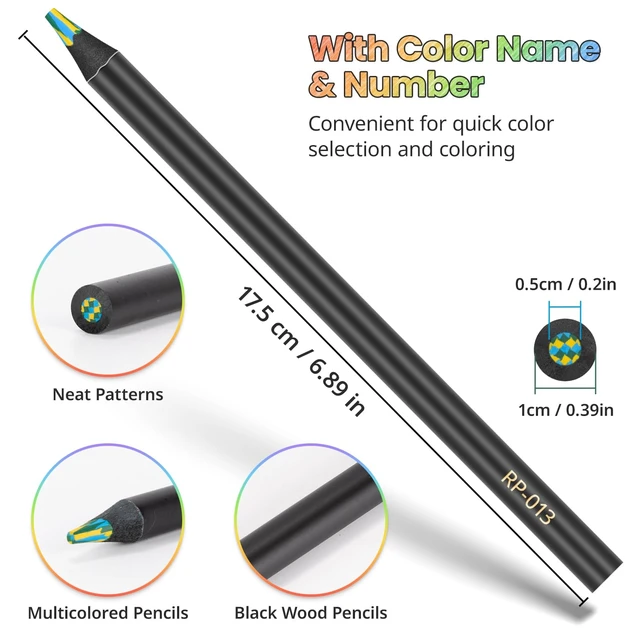 Alt view image 4 of 6 - Stocking Stuffers, Art Supplies, 12 Rainbow Colored Pencils | Teen Girl Gifts Trendy Stuff, Stocking Stuffers for Kids, Arts and Crafts for Kids Ages 8-12, Gifts for 5-12 Year Old Girl