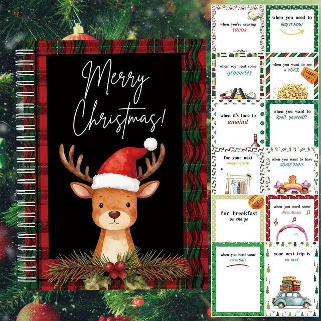 Main image of Christmas Gift Card Book - Surprises on Every Page, DIY Spiral-Bound Merry Christmas College Survival Kit, Greeting Card Book for Students & Graduation Gifts (S27)