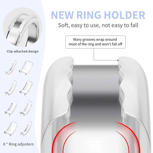 Alt view image 2 of 7 - Ring Sizers for Loose Rings - 8 Pack Invisible Guards Resizer for Men and Women, Use 8 Width Sizes Easy-Clip Ring Adjuster, Spacers & Tighteners, Fit Almost Any Rings, Fits Bands Width to 1-8mm