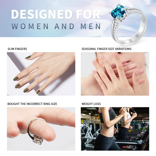 Alt view image 7 of 7 - Ring Sizers for Loose Rings - 8 Pack Invisible Guards Resizer for Men and Women, Use 8 Width Sizes Easy-Clip Ring Adjuster, Spacers & Tighteners, Fit Almost Any Rings, Fits Bands Width to 1-8mm