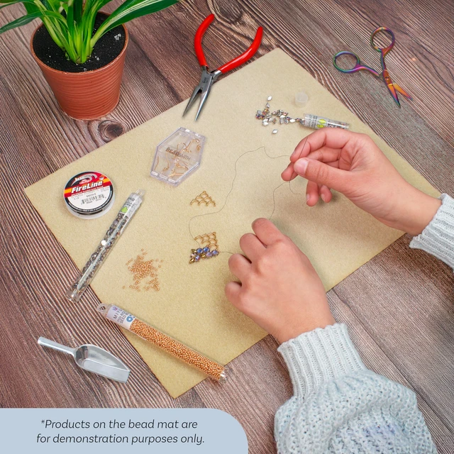 Alt view image 3 of 7 - Beading Mats Set | Double-Sided Stringing Work Mats, 3-Pack, 11" x 14", Washable, Wrinkle-Free, Soft-Touch Flocked Surface