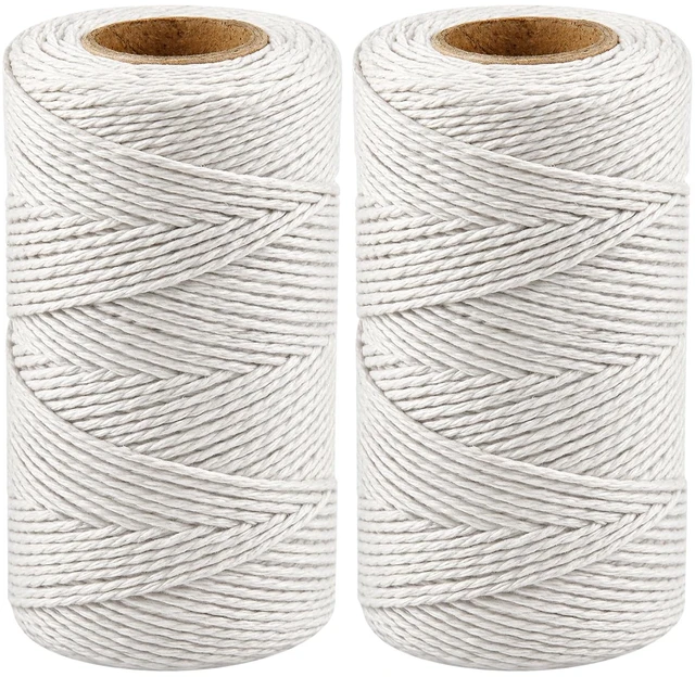 Main image of 2PCS 328Ft 2MM Natural Cotton Twine String for Kitchen & Crafts | 656 FT, White Safe Butchers & Bakers Cooking Twine, For Meat Turkey Sausage, Ideal for Crafts Gift Wrapping Gardening Decor