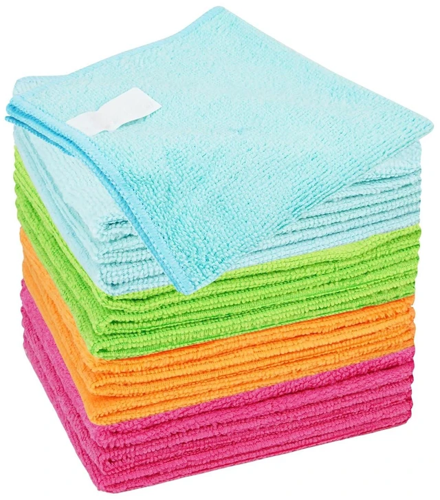 Main image of Microfiber Cleaning Cloth,12 Pack Cleaning Rags, Cleaning Towels with 4 Color Assorted, 11.8"X11.8"(Green/Blue/Yellow/Pink)