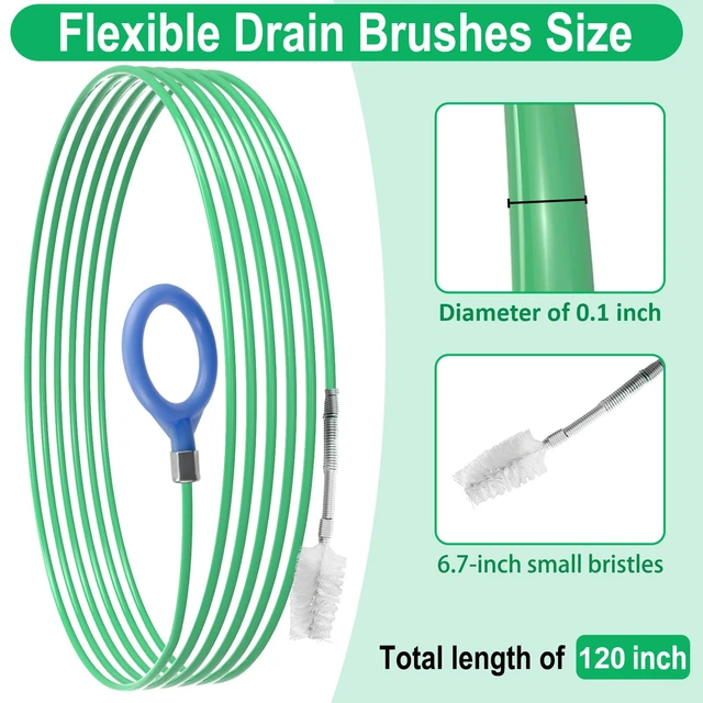 Alt view image 2 of 7 - Auto Sunroof Drain Cleaning Tool, 120 Inch Flexible Tube Cleaning Brush | with Pipe Cleaning Brush, Injector Hose, and Injector Soft Drain Brush, Car Sunroof Cleaner for Drains, Sewers, Windshields