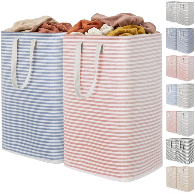 Main image of 80L Large Laundry Baskets, Laundry Hampers Bags, 2 Pack, Pink&Blue | Freestanding, Waterproof, Collapsible Clothes Hamper with Reinforced Handles for Dorm, Laundry Room, Bedroom, Bathroom