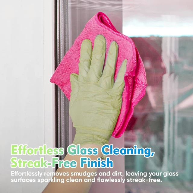 Alt view image 3 of 7 - Pink Microfiber Cleaning Cloth 12 Pack, 12.5 x 12.5 inch Microfiber Towels for Cars, Ultra Absorbent Car Washing Cloth, Lint Free Streak Free Cleaning Rags for Car, Kitchen, and Window