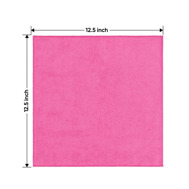 Alt view image 7 of 7 - Pink Microfiber Cleaning Cloth 12 Pack, 12.5 x 12.5 inch Microfiber Towels for Cars, Ultra Absorbent Car Washing Cloth, Lint Free Streak Free Cleaning Rags for Car, Kitchen, and Window