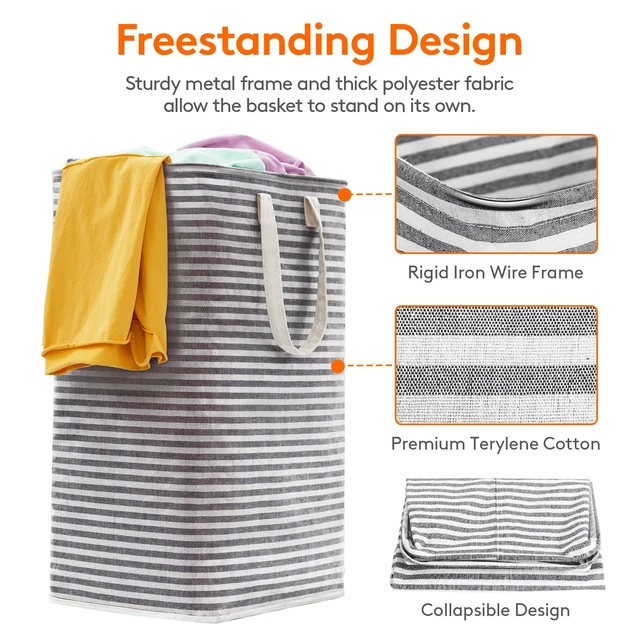 Alt view image 2 of 7 - 80L Large Laundry Baskets, Laundry Hampers Bags, 2 Pack, Black | Freestanding, Waterproof, Collapsible Clothes Hamper with Reinforced Handles for Dorm, Laundry Room, Bedroom, Bathroom